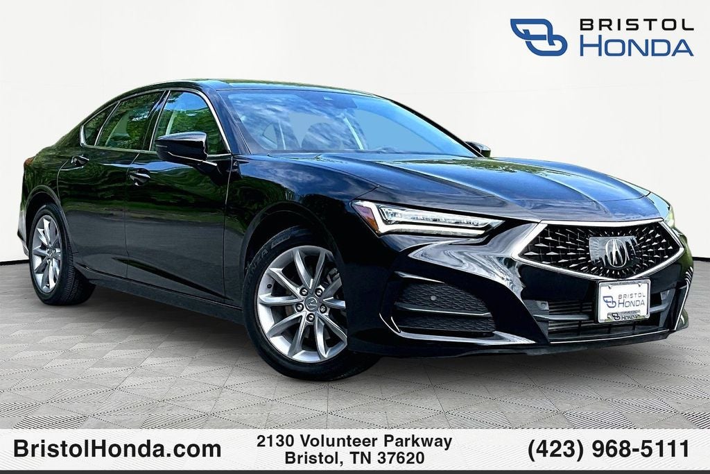 2023 Acura TLX Base in Majestic Black Pearl — front three-quarter view