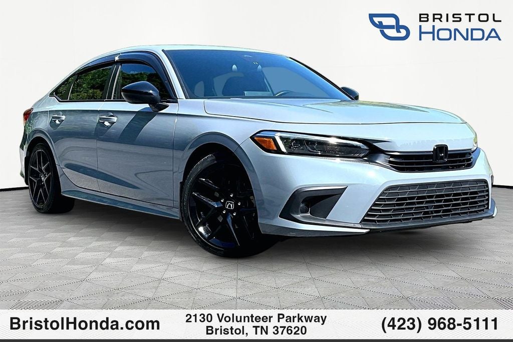 2022 Honda Civic Sport in Sonic Gray Pearl — front three-quarter view