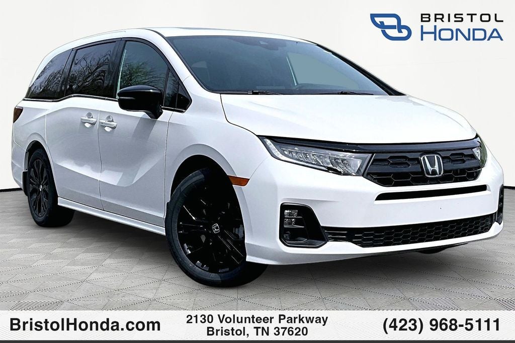 2026 Honda Odyssey Sport-L in Platinum White Pearl — front three-quarter view