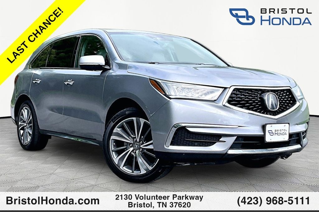 2017 Acura MDX 3.5L SH-AWD w/Technology Package in Silver — front three-quarter view