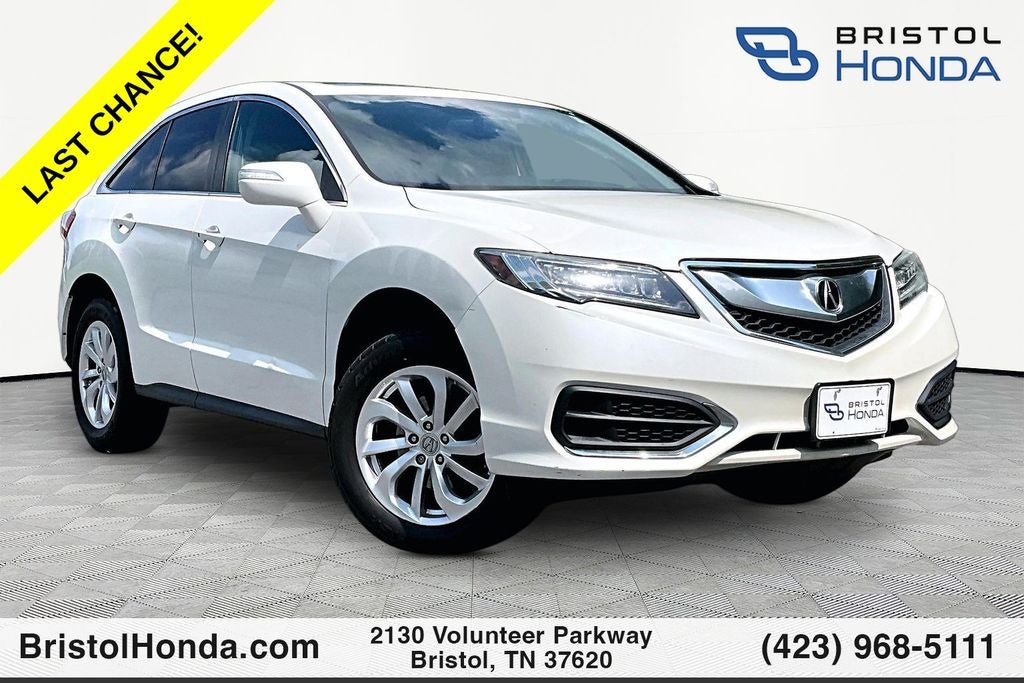 2017 Acura RDX Technology & AcuraWatch Plus Packages w/AcuraWatch Plus Pkg in White Diamond Pearl — front three-quarter view