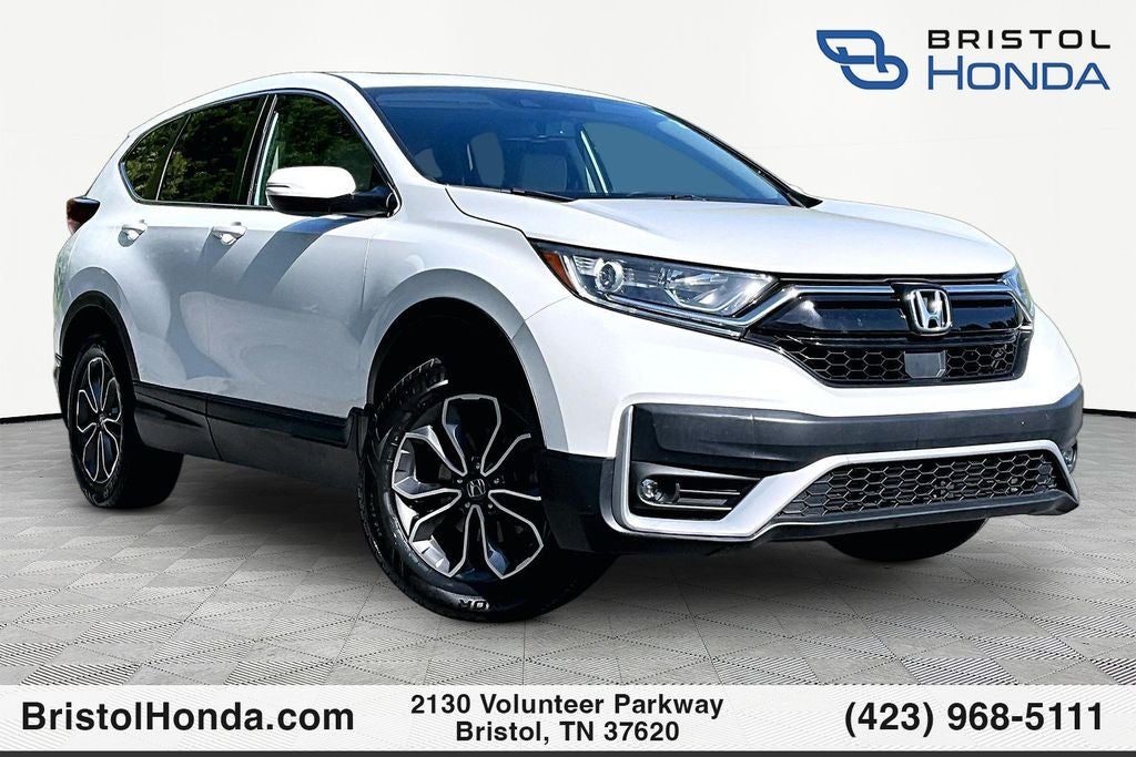 2022 Honda CR-V EX-L in Platinum White Pearl — front three-quarter view