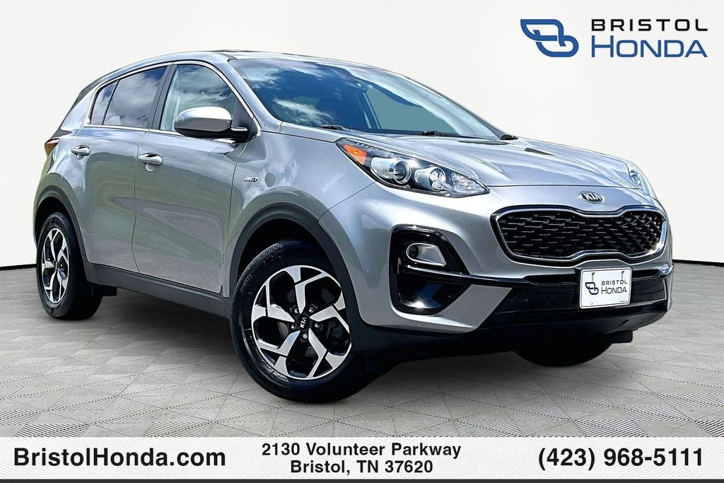 2020 Kia Sportage LX in Steel Gray — front three-quarter view